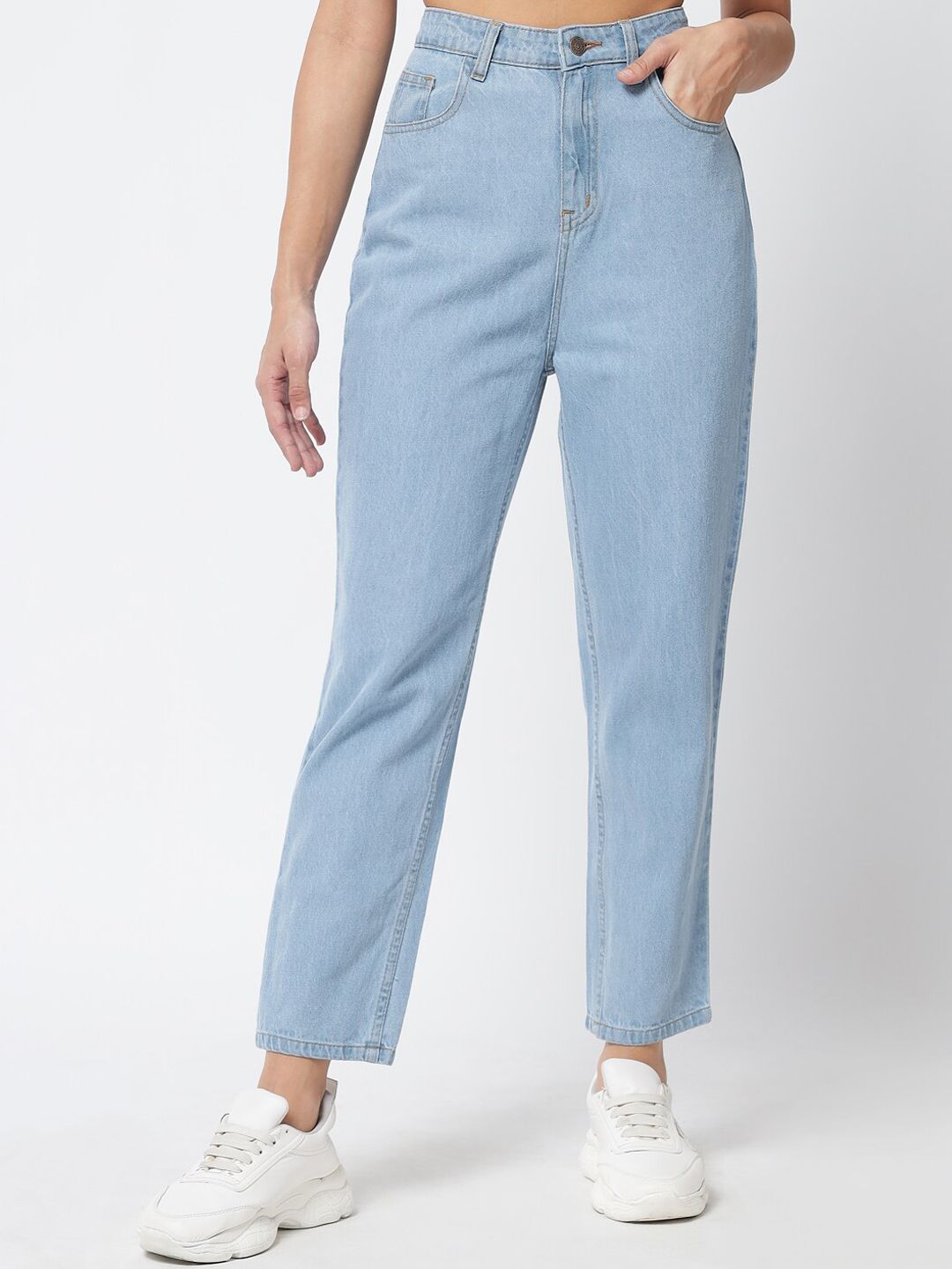 Kotty Women Blue Jean Straight Fit High-Rise Stretchable Jeans