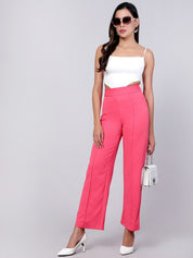 Kotty Women Relaxed Straight Fit High-Rise Easy Wash Trousers