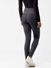 Kotty Women Grey Skinny Fit High-Rise Slash Knee Jeans