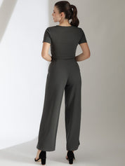 Stylecast X KOTTY Basics Crop Top With Wide Leg Trousers