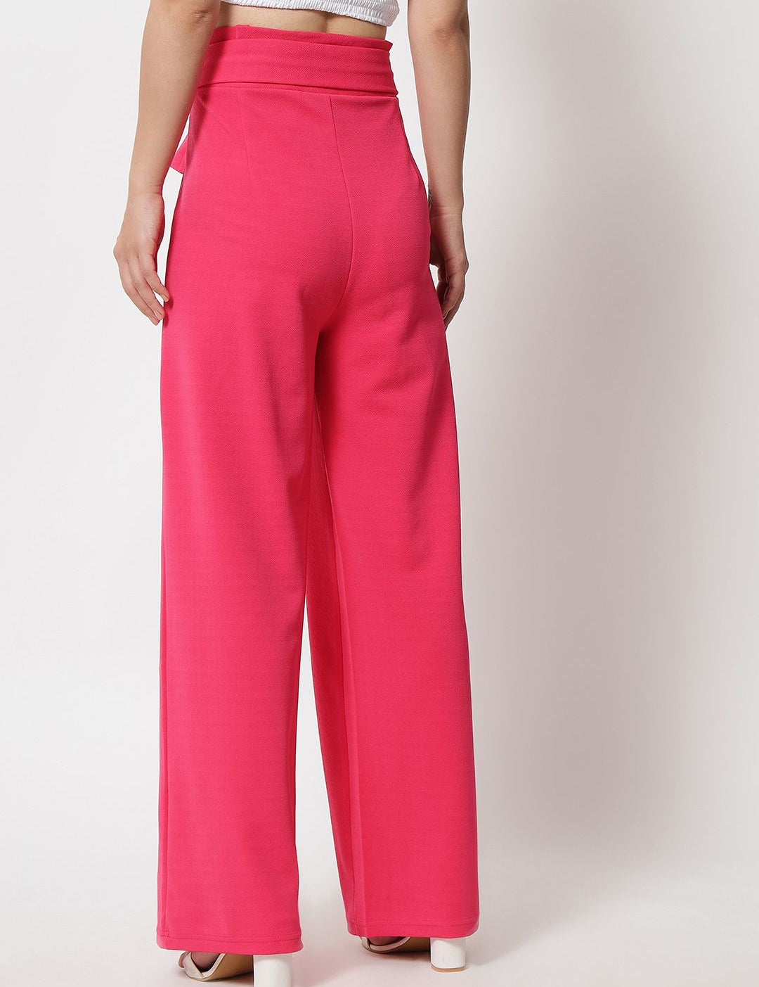 Kotty Women Pack Of 2 Relaxed High-Rise Straight Fit Easy Wash Pleated Trousers