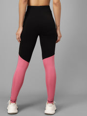 Kotty Women Black & Pink Colourblocked Tights
