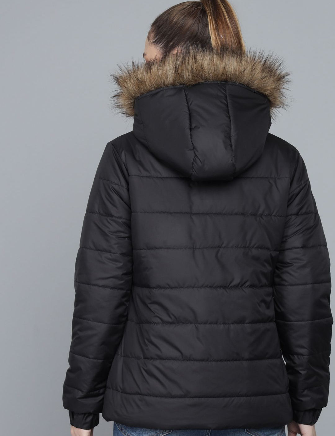 Kotty Women Black Parka Jacket