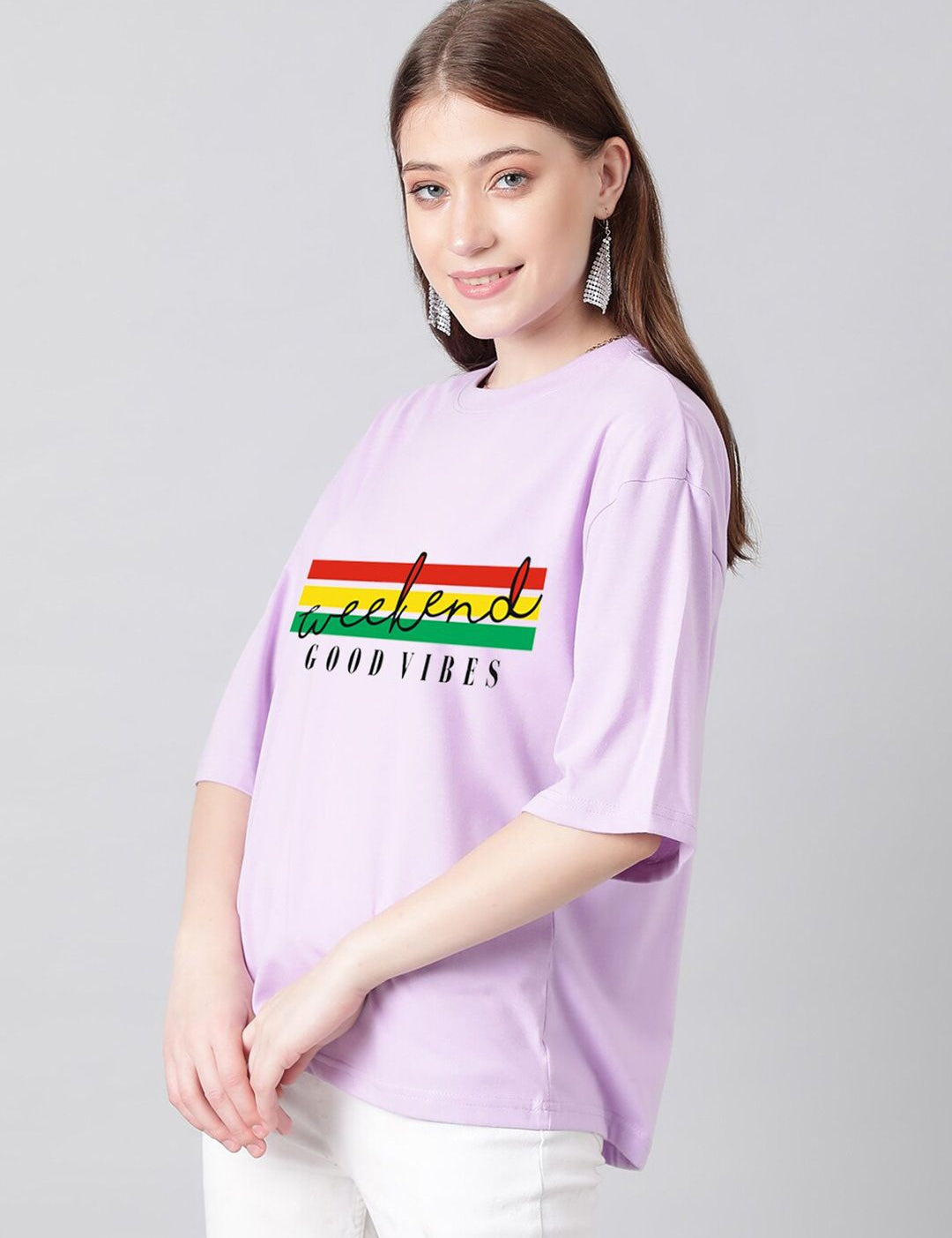 KOTTY Basics Typography Printed Oversized T-shirt