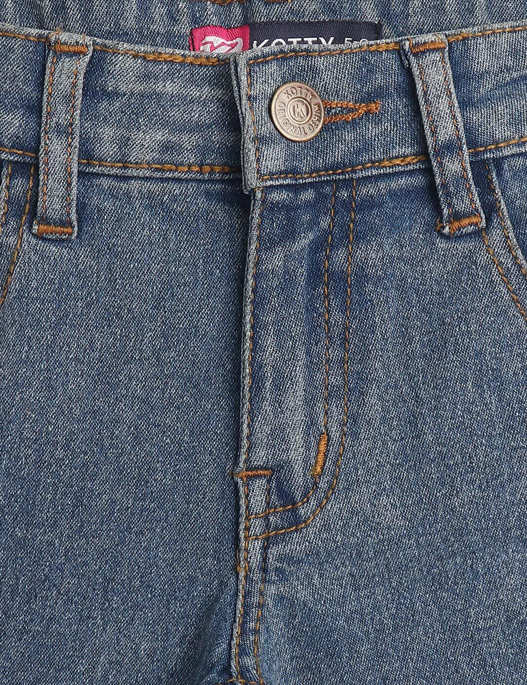 Kotty Girls Blue Jean Low Distress Jeans