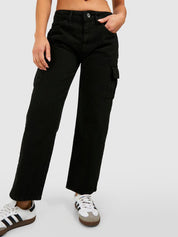 Kotty Women Black Jean Straight Fit Clean Look Stretchable Jeans