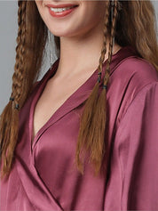 Kotty Pink Cuffed Sleeves Fit & Flare Dress