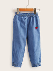 Kotty Girls Blue Mid Waist Jogger Jeans