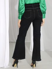 Kotty Women Black Bootcut High-Rise Stretchable Jeans