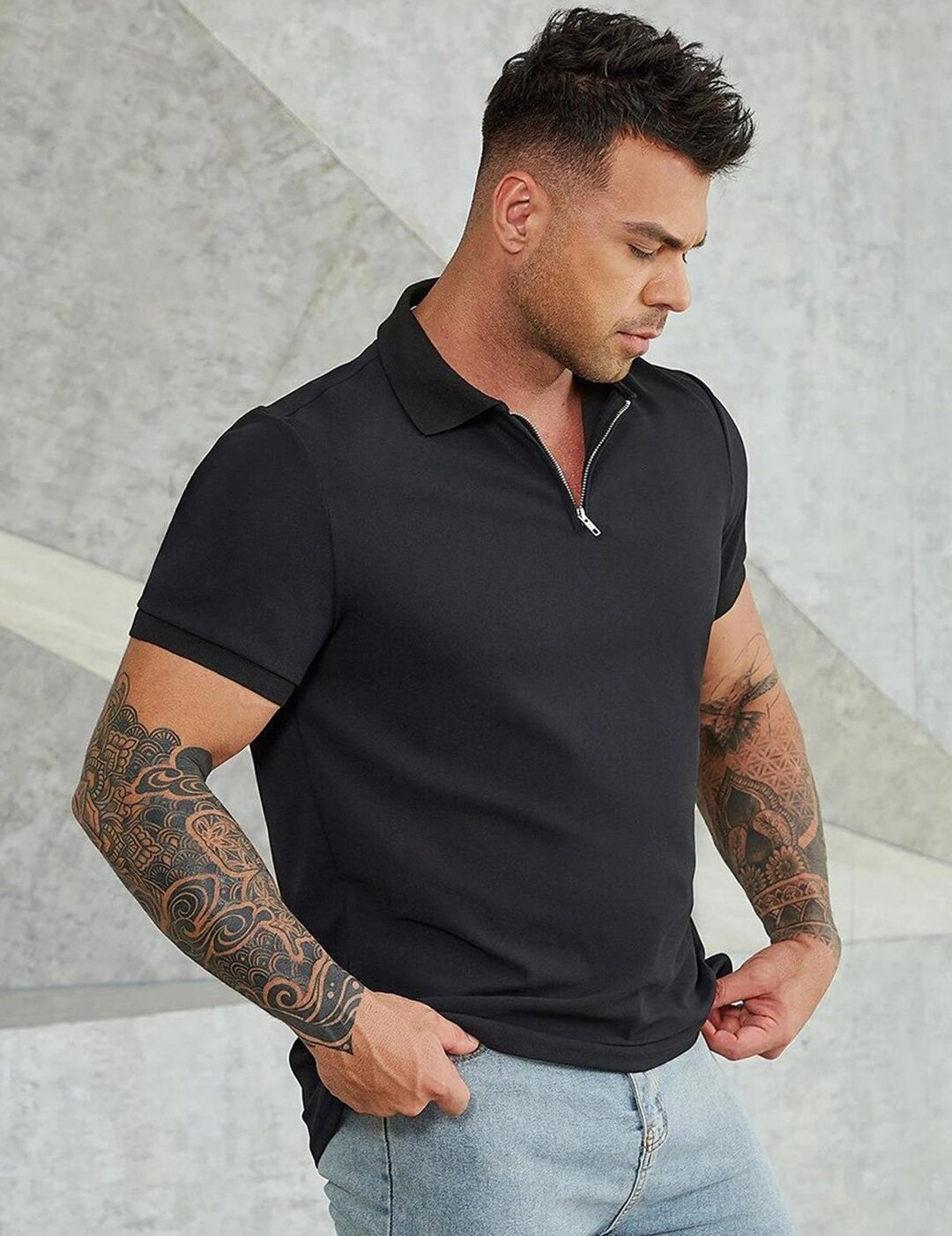 Kotty Men Polo Collar Cotton T-shirt