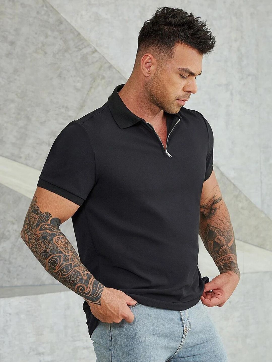 Kotty Men Polo Collar Cotton T-shirt