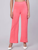Kotty Women Relaxed Straight Fit High-Rise Easy Wash Trousers