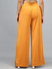 KOTTY Basics Women Orange Straight Fit High-Rise Easy Wash Parallel Trousers