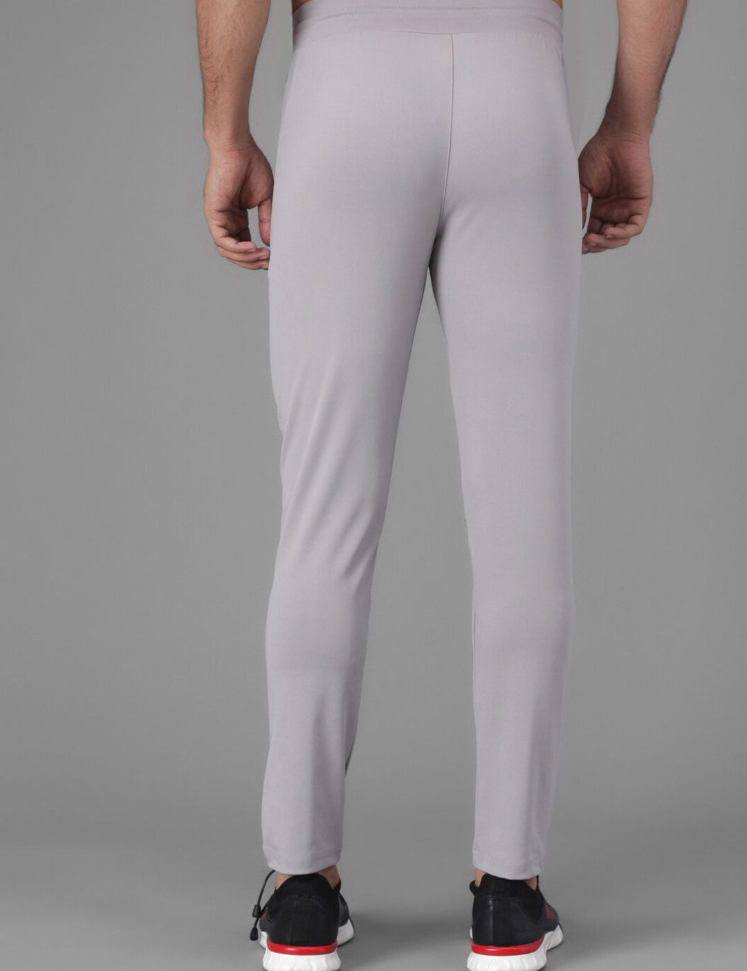 Kotty Men Grey & Red Colourblocked Straight Fit Track Pants