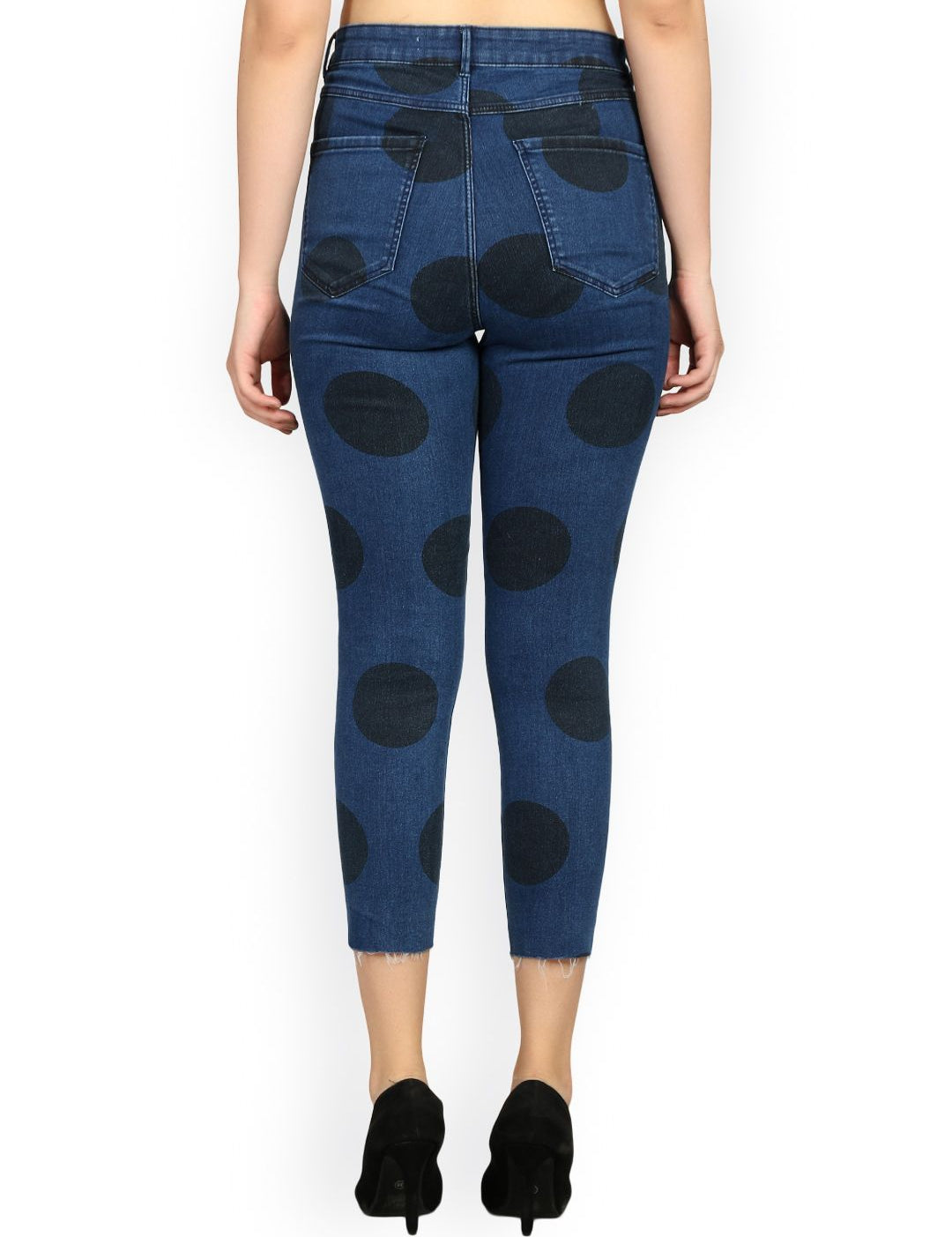 Kotty Women Blue Skinny Fit High-Rise Slash Knee Jeans