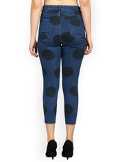 Kotty Women Blue Skinny Fit High-Rise Slash Knee Jeans