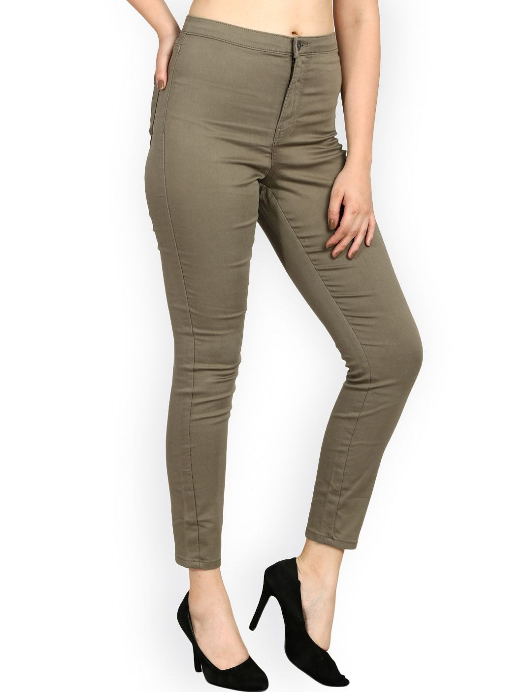 Kotty Women Taupe Skinny Fit High-Rise Clean Look Jeans