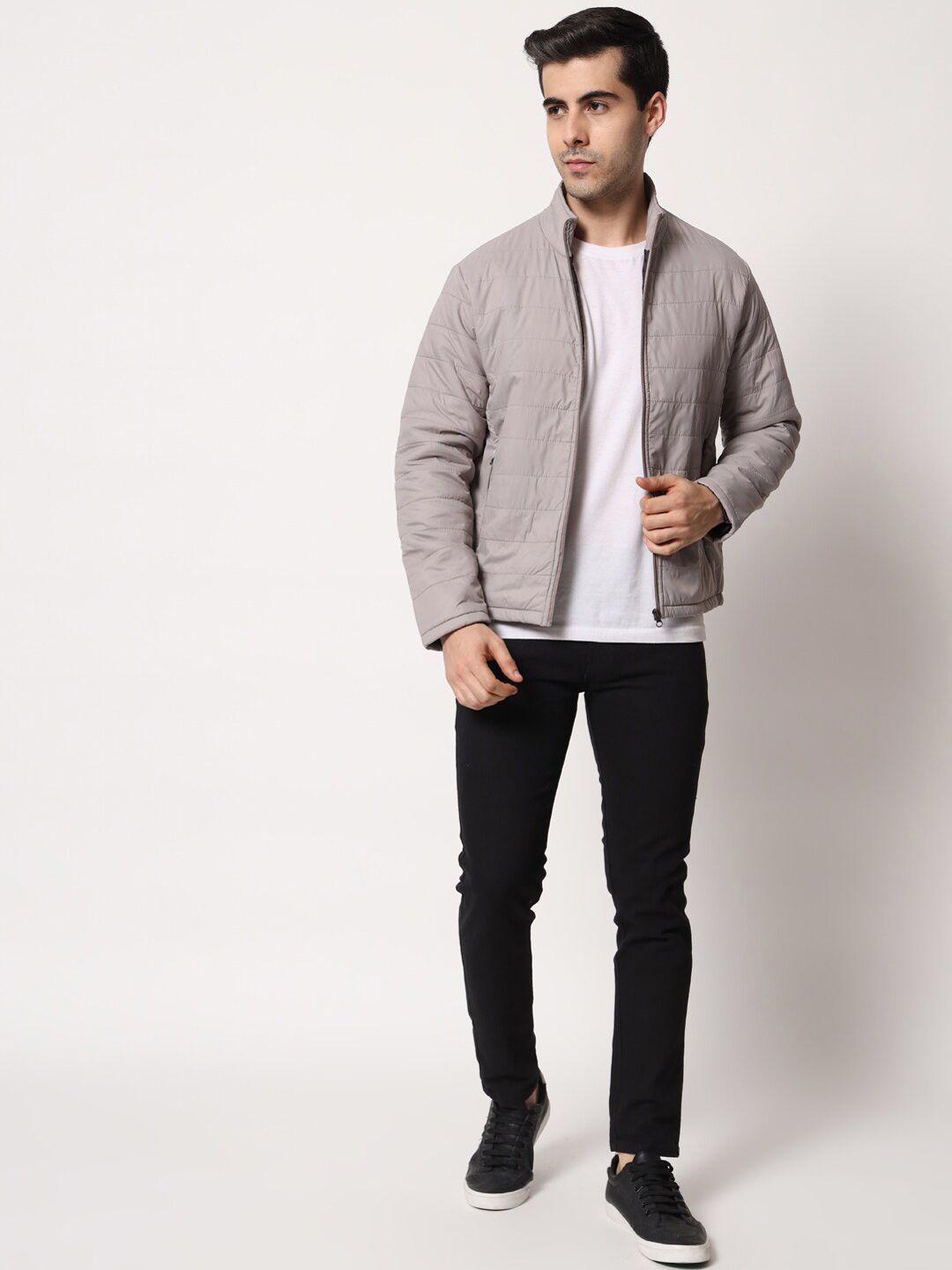 Kotty Men Grey Outdoor Padded Jacket