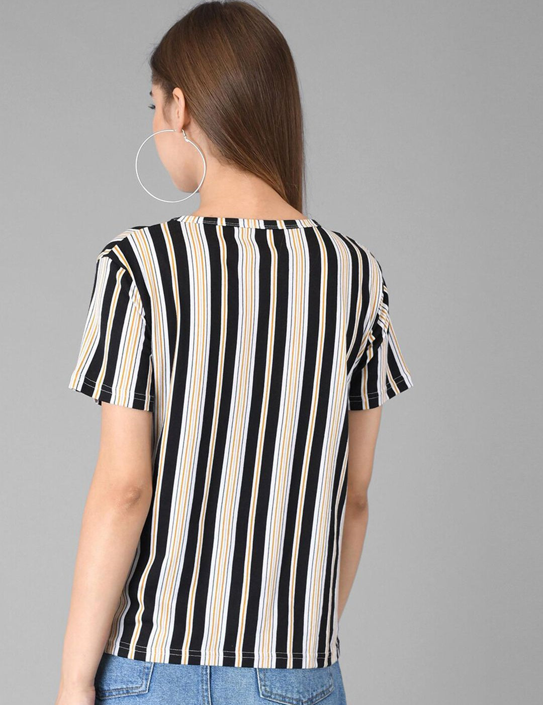Kotty Striped Round Neck T-shirt