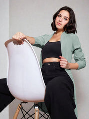 Kotty Shawl Collar Long Sleeves Longline Open Front Shrug