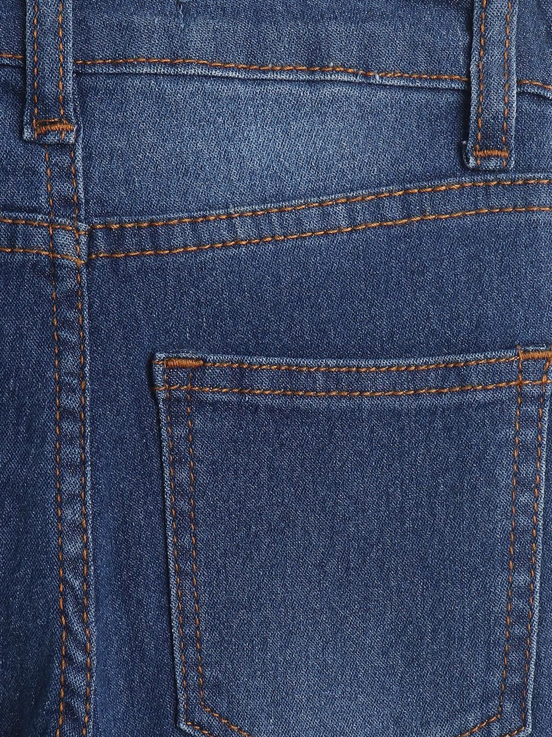 Kotty Girls Blue Mid-Rise Clean Look Cotton Stretchable Jeans