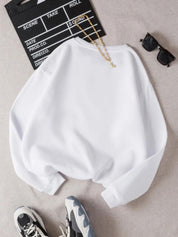 Kotty Floral Printed Fleece Pullover Sweatshirt