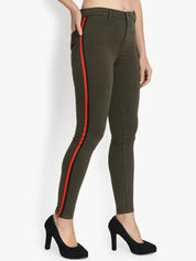 Kotty Women Olive Green Skinny Fit High-Rise Clean Look Jeans