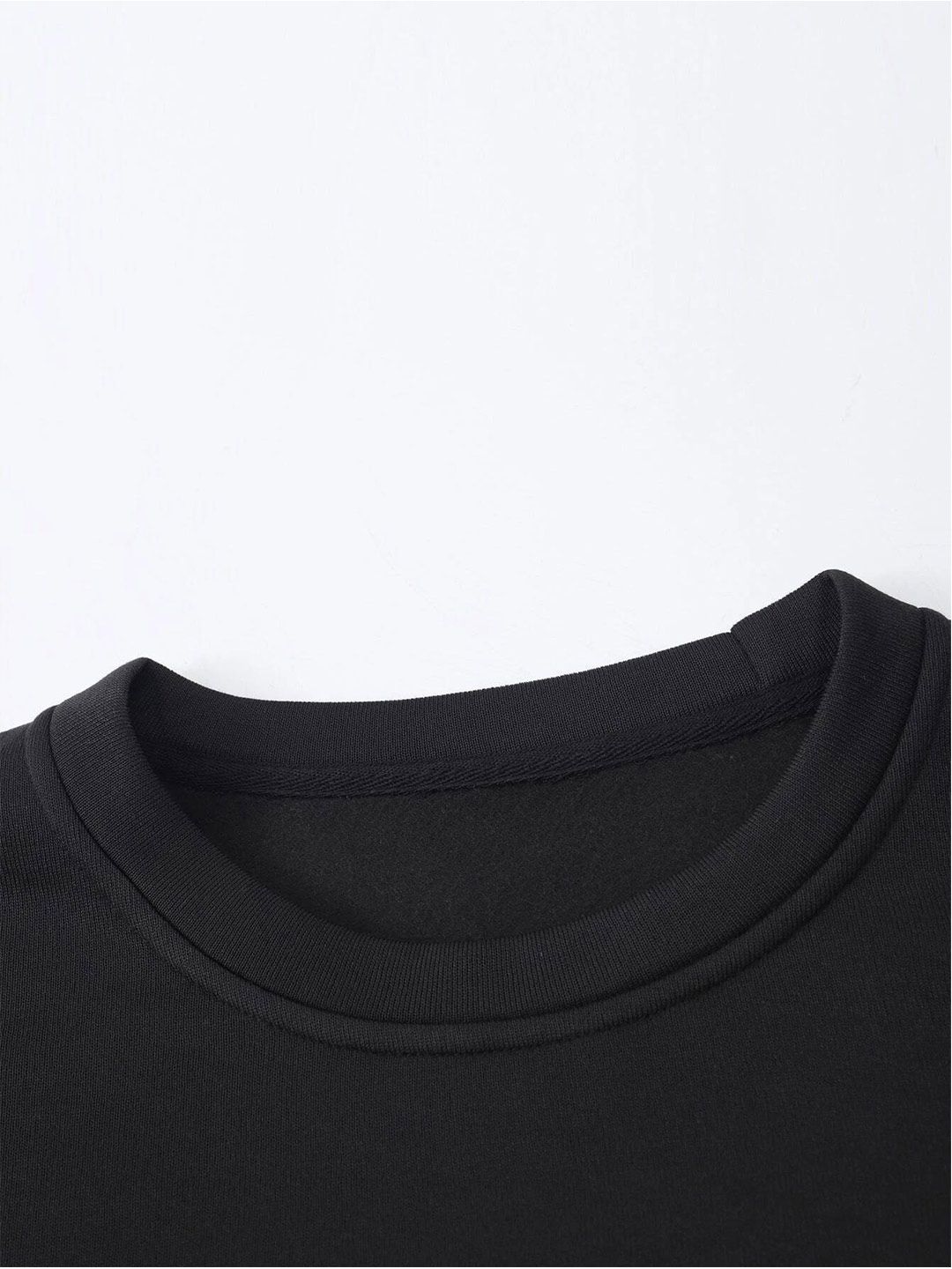 Kotty Typography Printed Round Neck Fleece Pullover Sweatshirt