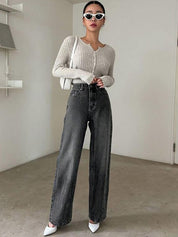 Kotty Women Straight Fit High-Rise Stretchable Jeans