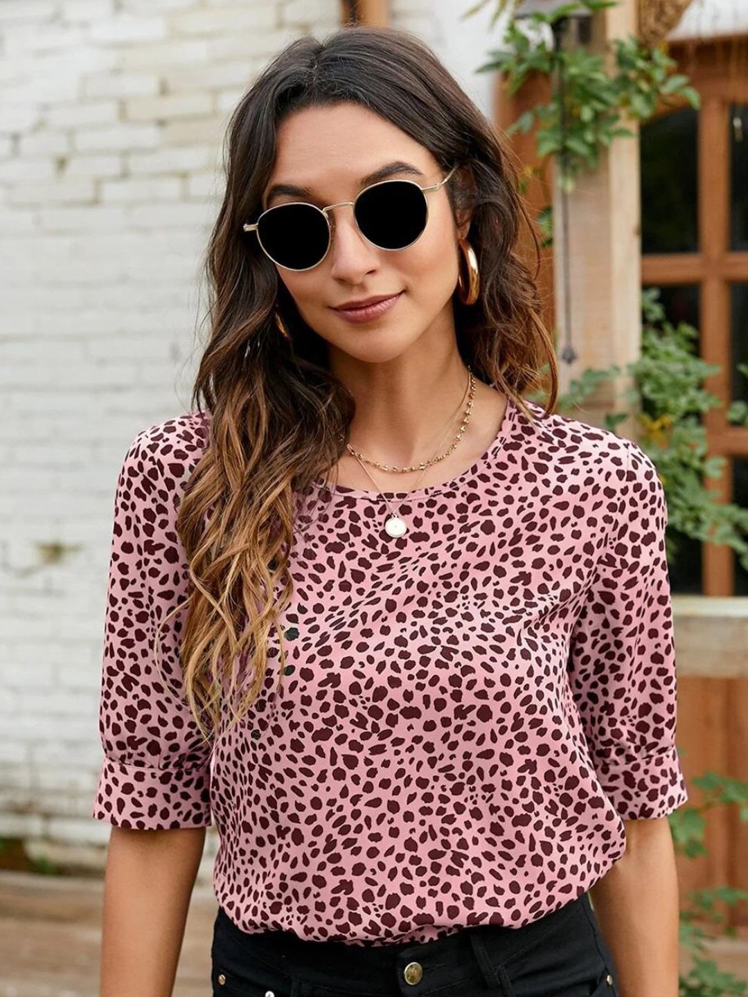 Kotty Multicoloured Floral Print Crepe Top