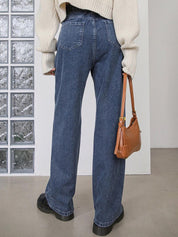 Kotty Women Jean Wide Leg High-Rise Light Fade Stretchable Jeans