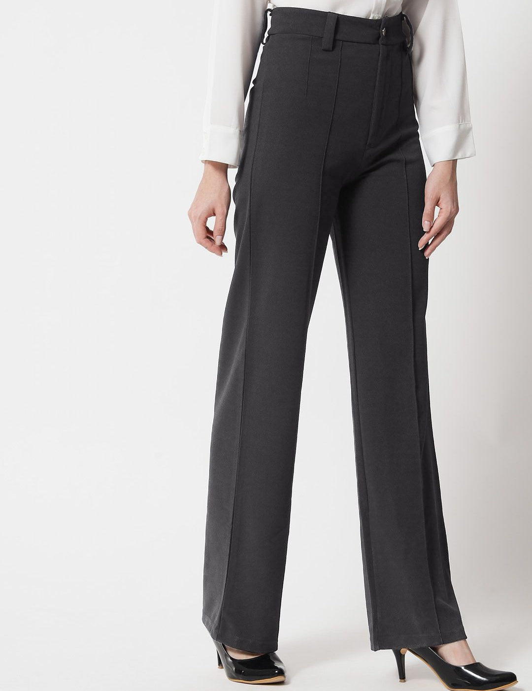 KOTTY BIZwear Women High-Rise Easy Wash Parallel Trousers