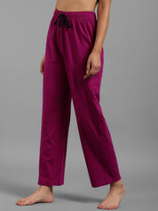 Kotty Women Purple & Black Geometric Print Lounge Pants