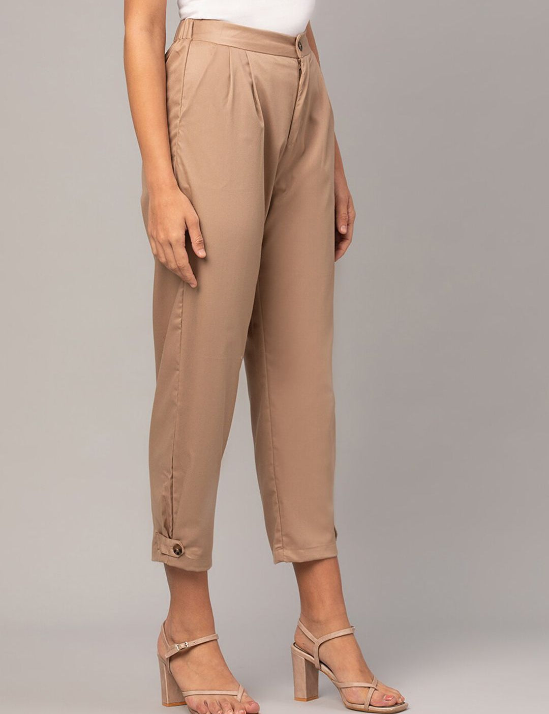 Kotty Women Relaxed High-Rise Easy Wash Pleated Trousers