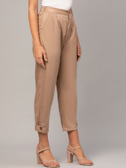 Kotty Women Relaxed High-Rise Easy Wash Pleated Trousers