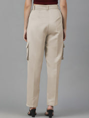 KOTTY BIZwear Women Straight Fit High-Rise Pleated Cargos