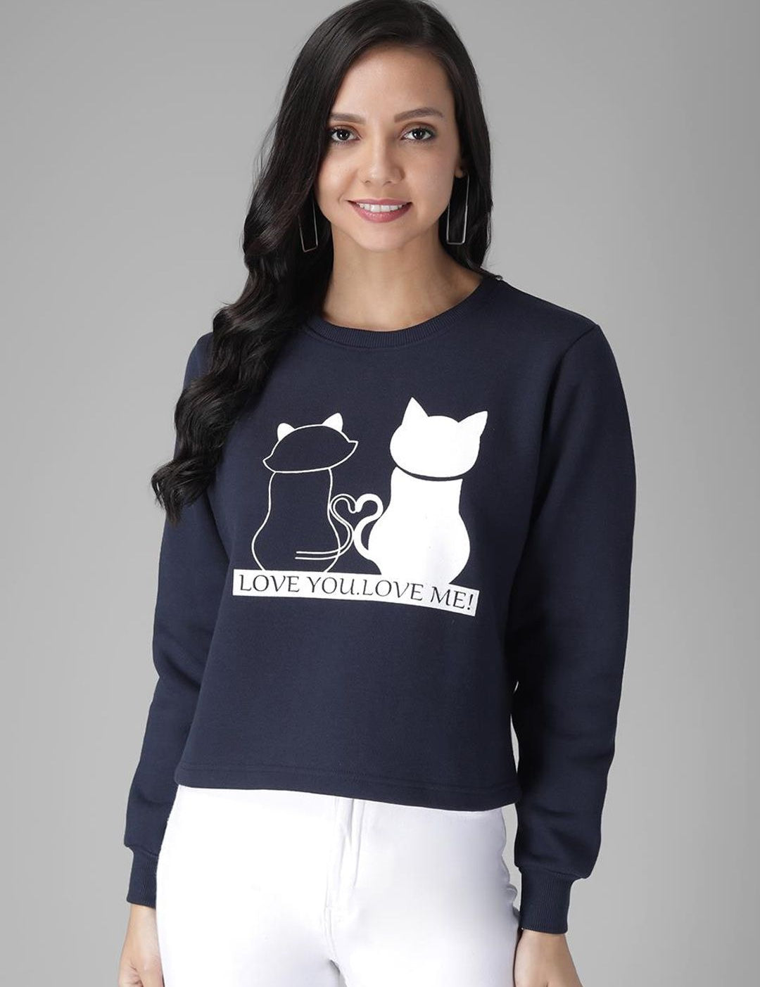 Kotty Women Blue Printed Sweatshirt