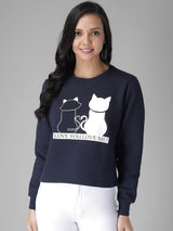 Kotty Women Blue Printed Sweatshirt