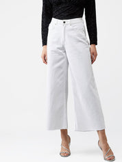 Kotty Women White Flared High-Rise Clean Look Jeans