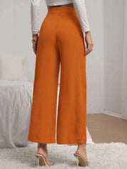 KOTTY BIZwear Women Yellow Relaxed Straight Fit High-Rise Easy Wash Pleated Trousers