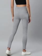 Kotty Women Grey Melange Solid Straight Fit Track Pants