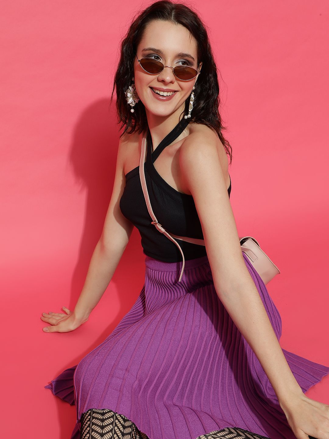 Kotty Women Solid Halter Neck Cotton Top