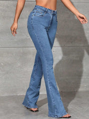 Kotty Women Bootcut High-Rise Clean Look Stretchable Jeans