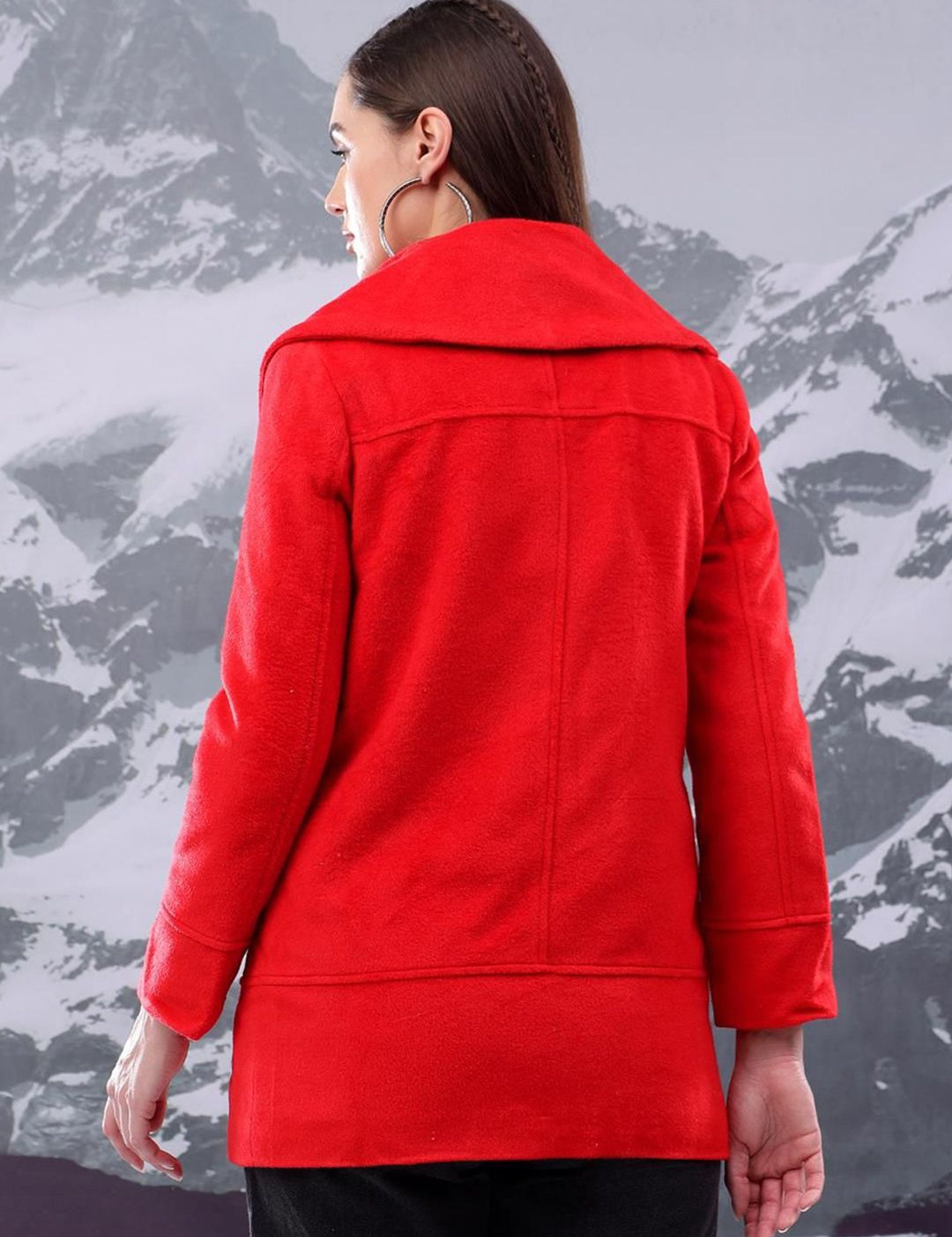 Kotty Women Spread Collar Double Breasted Overcoat