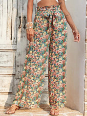 Kotty Women Multicoloured Floral Printed Relaxed High-Rise Easy Wash Trousers