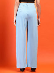 Kotty Women Relaxed Straight Fit Mid-Rise Pleated Parallel Trousers
