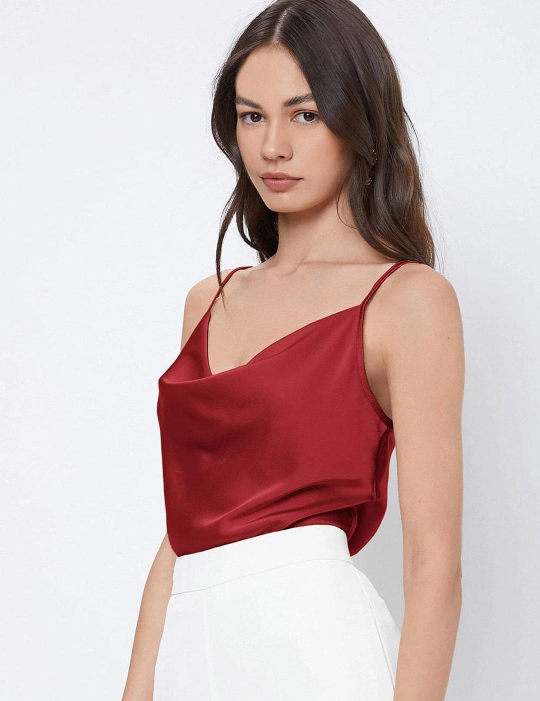 Kotty Cowl Neck Satin Top