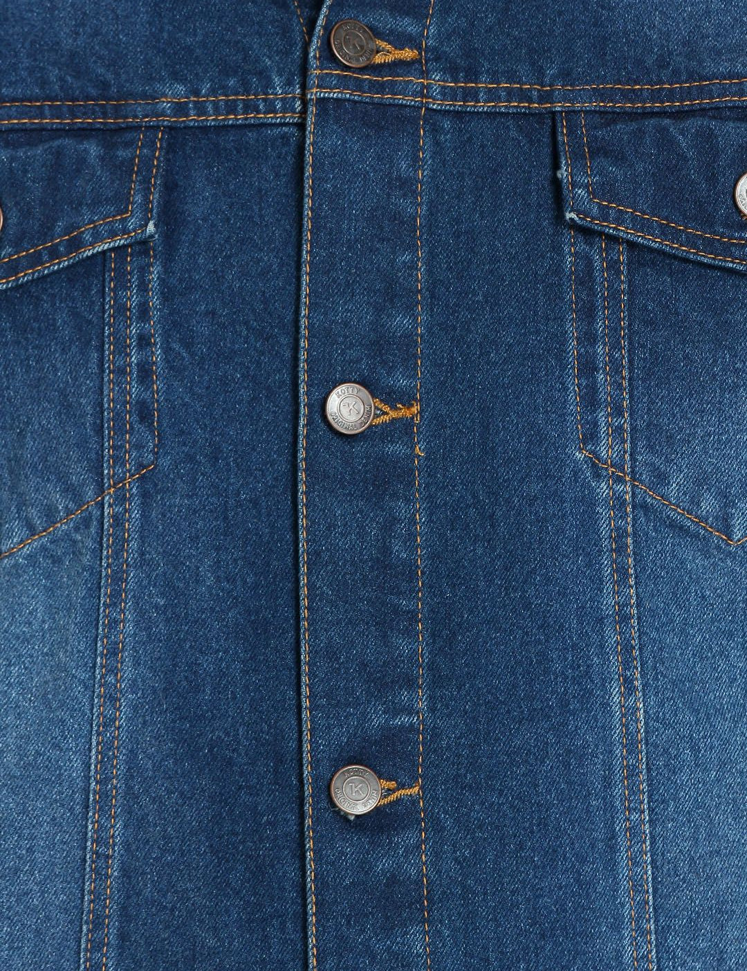 Kotty Men Blue Solid Denim Jacket