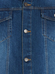 Kotty Men Blue Solid Denim Jacket