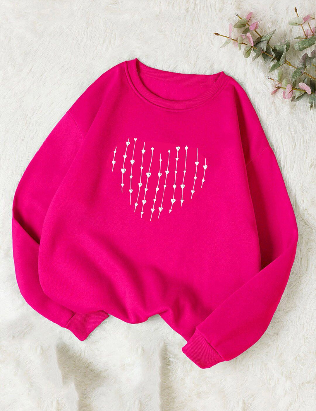 Kotty Conversational Printed Long Sleeves Fleece Pullover